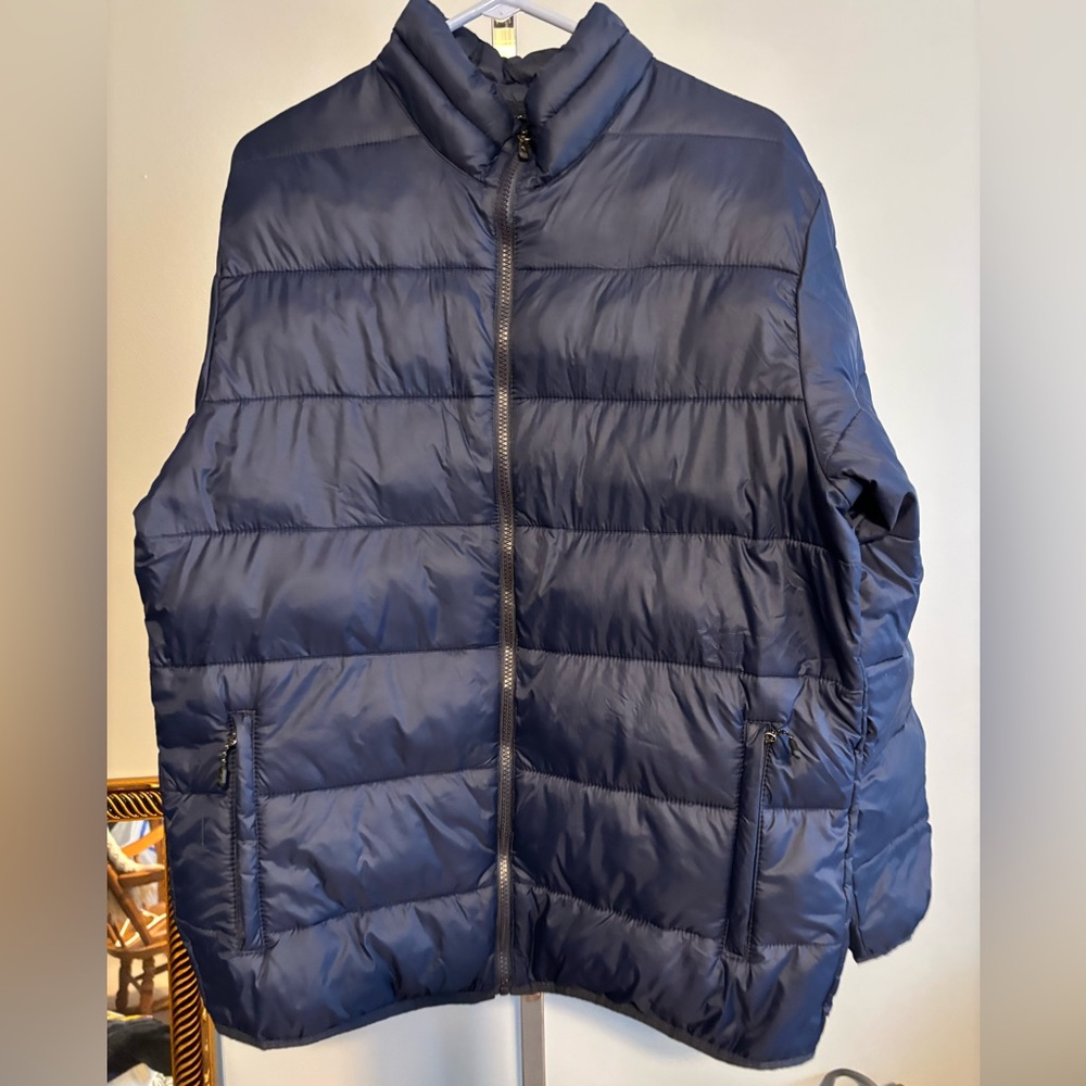 Swiss+Tech Men's Green Puffer Jacket Navy Blue Size M (38-40)